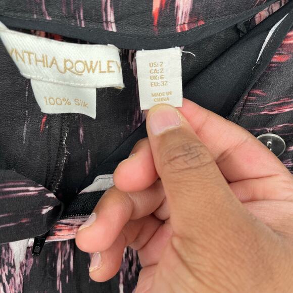 Cynthia Rowley Womens Silk Boho Casual Tie Dye Wide Leg Pull On Pants Size 2 - Picture 9 of 11